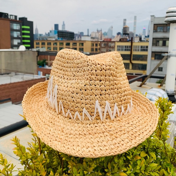 Anthro Tracy Watts New York Straw Straw Fedora Hat - Picture 6 of 16